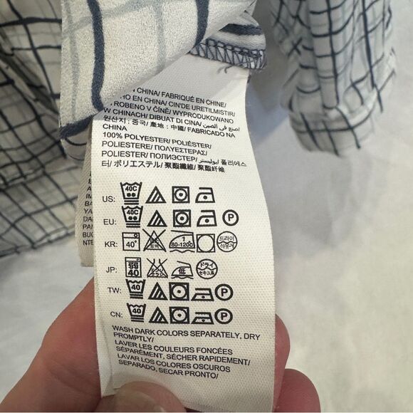 Calvin Klein Jeans Plaid Button Up Long-Sleeved Blouse Top Shirt Size Medium‎ - Picture 6 of 8